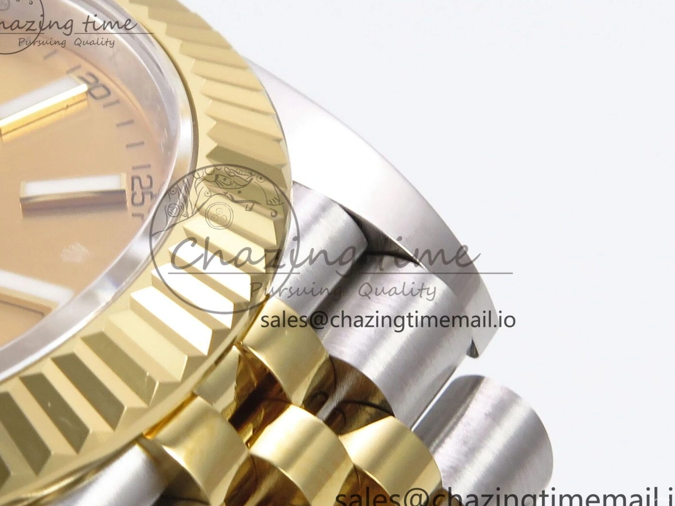 MiroTime 0127 Vibrant DateJust 41 126333 EWEF Best Edition YG Stick Dial on SS YG Jubilee Bracelet A 990